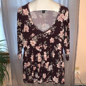 Torrid Floral Button up Babydoll
